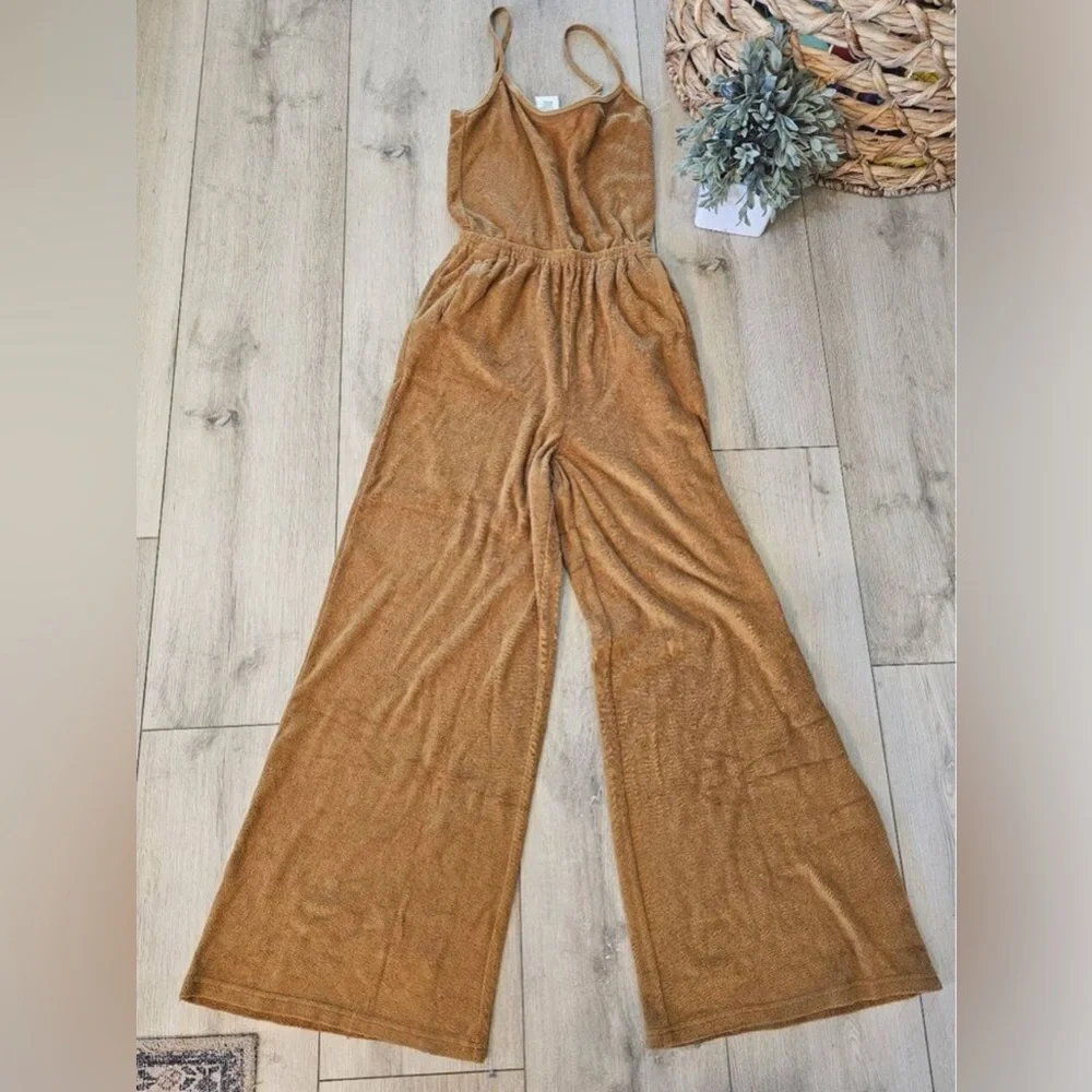 NWOT Aerie offline terry cloth rusted jumpsuit XS - Picture 2 of 10
